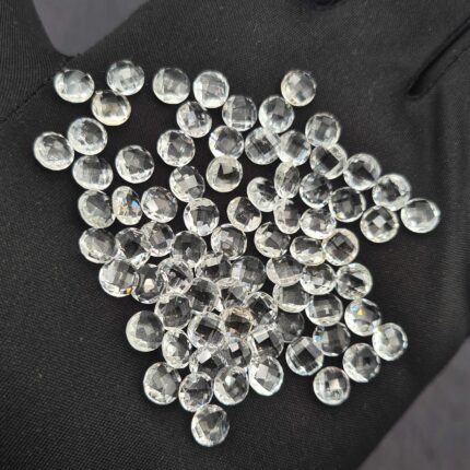 Natural Crystal Quartz Round Briolette Cut Loose Stone Lot 142 Pcs 6 MM 100 CT