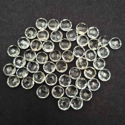 Natural Crystal Quartz Round Briolette Cut Drill Loose Stone 48 Pcs 8 MM 85 CT