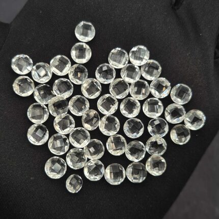 Natural Crystal Quartz Round Briolette Cut Loose Gemstone Lot 47 Pcs 7 MM 56 CT