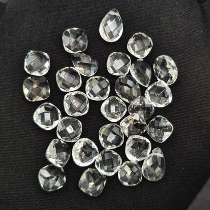 Natural Crystal Quartz Mix Briolette Cut Stone Lot 28 Pcs 7 MM 39 CT