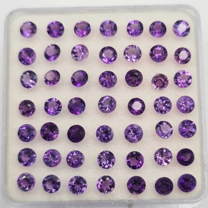 Natural Amethyst Small Round  Cut Loose Gemstone 100 Pcs 3 MM