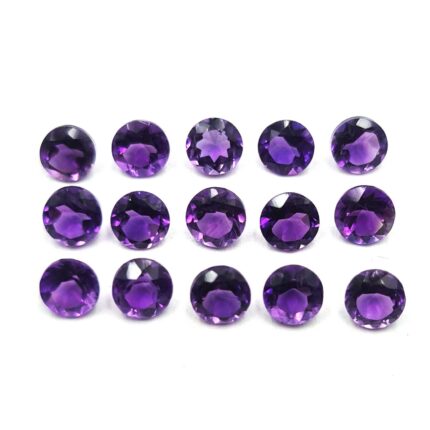 Natural Amethyst Small Round  Cut Loose Gemstone 100 Pcs 3.5 MM