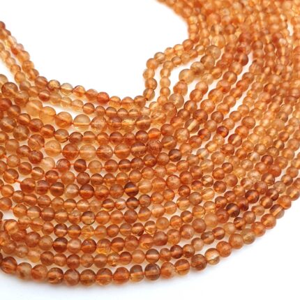 Natural Citrine Gemstone Smooth Ball Bead 3-5 MM 45 CT 13Inch