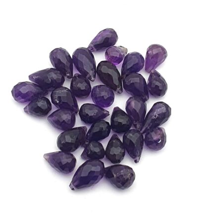 Natural African Amethyst Tear Drop Side Drilled Stone 6*7-6*13 MM 28 Pcs 70 CT