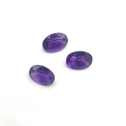 Natural African Amethyst Oval Cut Stone Lot 6.5*8.5 MM 3 Pcs