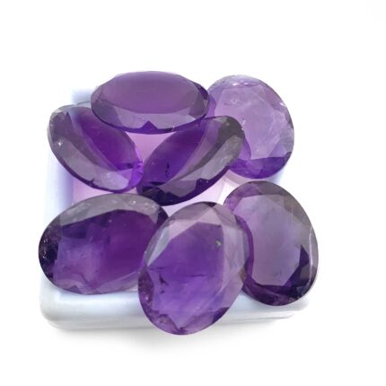 Natural African Amethyst Oval Cut Loose Gemstone 11 Pcs 15-20 MM 142 CT