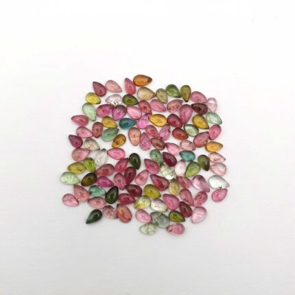 Natural Multi Tourmaline Pear Cabochon Gemstone 90 Pcs 3*4-3.50*5.50 MM 20 CT