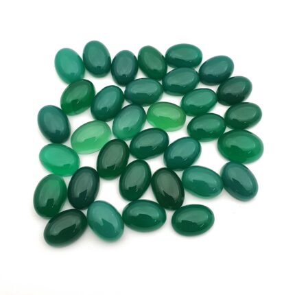 Natural Green Onyx Cabochon Round Loose Cabs Gemstone Lot 19 Pcs 8*14 MM 120 CT