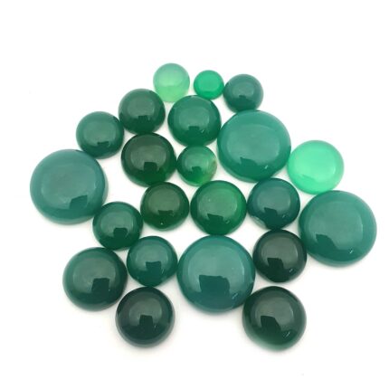 Natural Green Onyx Round Cabochon Loose Gemstone Lot 21 Pcs 5-20 MM 144 CT