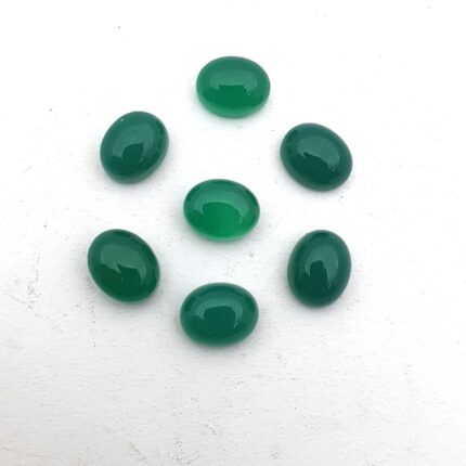Natural Green Onyx Loose Gemstone Oval Cabochon Lot 7 Pcs 8*10 MM 25 CT