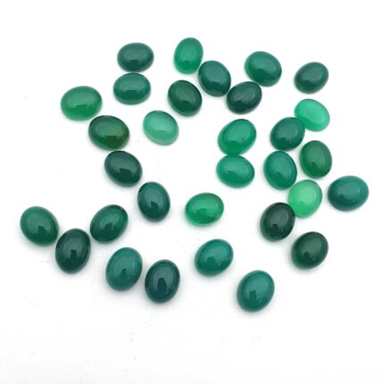 Natural Green Onyx Loose Gemstone Oval Cabochon Lot 50 Pcs 7*9 MM 104 CT