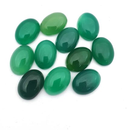 Natural Green Onyx Loose Gemstone Oval Cabochon Lot 3 Pcs 20*30 MM 105 CT