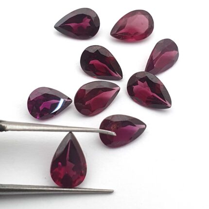 Natural Rhodolite Garnet Pear Cut Loose Gemstone Lot 9 Pcs 6*9 MM 11 CT