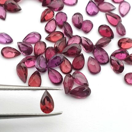 Natural Rhodolite Garnet Pear Cut Loose Gemstone Lot 55 Pcs 3*5 MM 14 CT