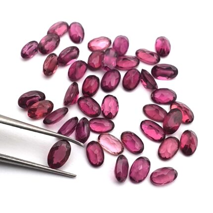 Natural Rhodolite Garnet Oval Cut Loose Gemstone Lot 53 Pcs 3*5 MM 14 CT