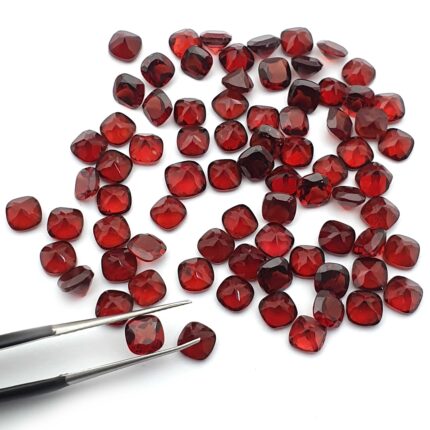Natural Mozambique Garnet Cushion Cut Red Garnet Loose Gems Lot 49Pcs 5 MM 35 CT