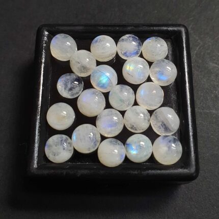 Natural Rainbow Moonstone Cabochon Round Loose Gemstone Lot 70 Pcs 7 MM 101 CT