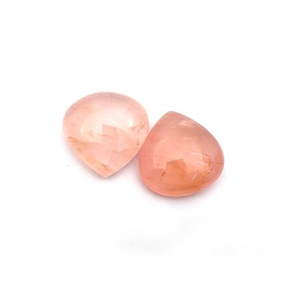 Natural Rose Quartz Heart Cabochon 24*25 MM 2 Pcs 83 CT