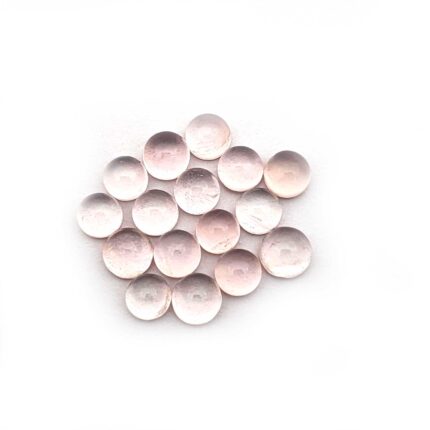 Natural Rose Quartz Round Cabs Gemstone Cabochon Loose Lot - 5 MM 16 Pcs 11 CT