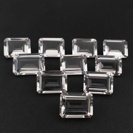 Natural Crystal Quartz Octagon Cut Loose Gemstone Lot 12*16 MM 106 CT 10 Pcs