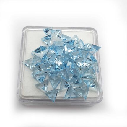 Natural Blue Topaz Triangle Mix Size Cut Loose Gemstone Lot 71Pcs 5*6-6*7MM 38CT