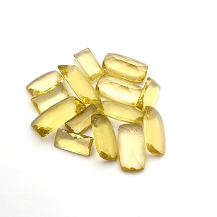 Natural Lemon Quartz Fancy Cabochon Loose Gemstone Lot 7*14-10*20 MM 92 CT 14 Pc