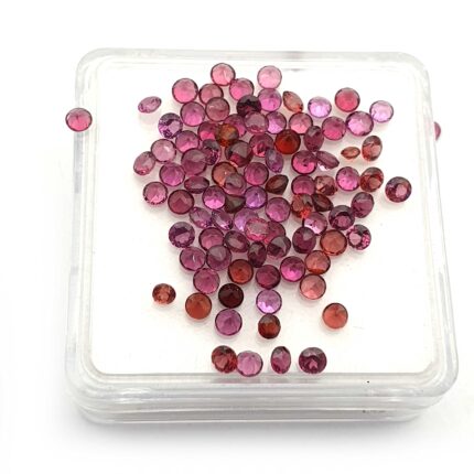 Natural Rhodolite Garnet With Red Garnet Round Cut Gemstone Lot 100 Pcs 2.50 mm