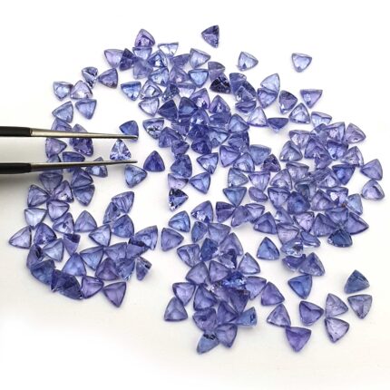 Natural Tanzanite Trillion Faceted Cut Loose Gemstone Lot 46 Pcs 4 mm 10 CT