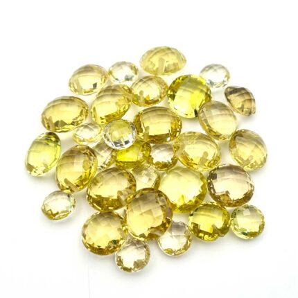 Natural Lemon Quartz Round Briolette Cut Loose Stone Lot 10-15 MM 112 CT 16 Pcs