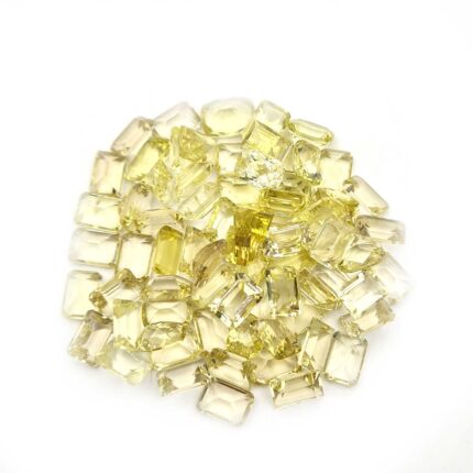 Natural Lemon Quartz Octagon Cut Loose Stone Lot 5*7 MM 50 CT 59 Pcs