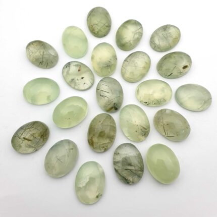 Natural Prehnite Loose Gemstone Oval Cabochon Lot 5 Pcs 15*20 MM 105 CT