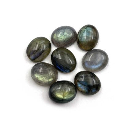 Natural Labradorite Oval Cabochon Loose Stone Lot 8 Pcs 10*12 MM 38.6 CT