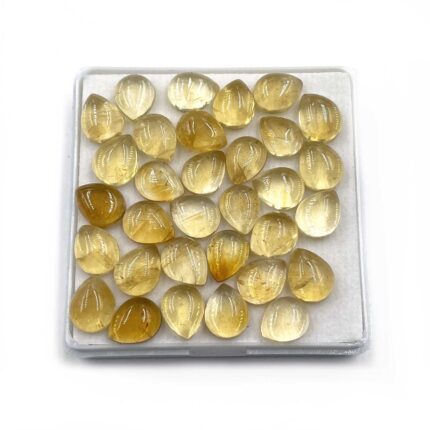 Natural Citrine Pear Cabochons Loose Gemstone Lot 52 Pcs 7*9 MM 100 CT