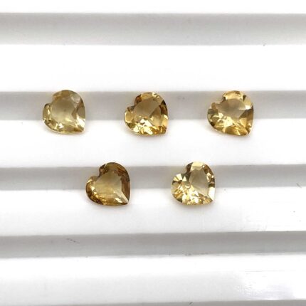 Natural Citrine Heart Cut Loose Gemstone Lot 5 Pcs 6 MM 2.8 CT