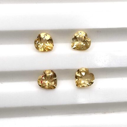 Natural Citrine Heart Cut Loose Gemstone Lot 4 Pcs 5 MM 1.6 CT