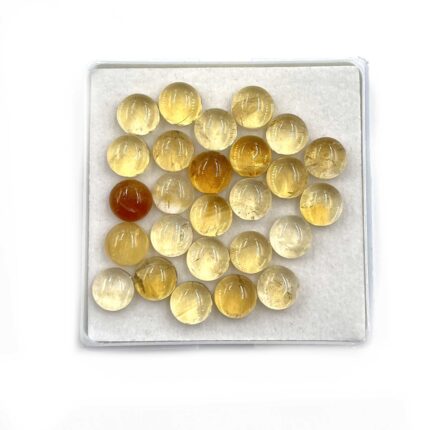 Natural Citrine Round Cabochons Loose Gemstone Lot 57 Pcs 7 MM 100 CT