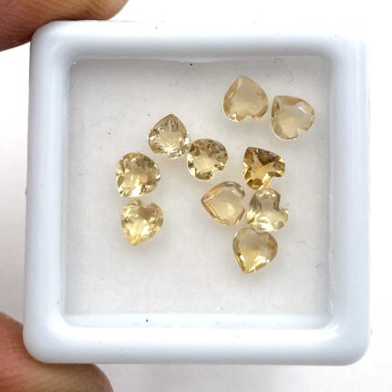 Natural Citrine Heart Cut Loose Gemstone Lot 11 Pcs 4 MM 1.8 CT