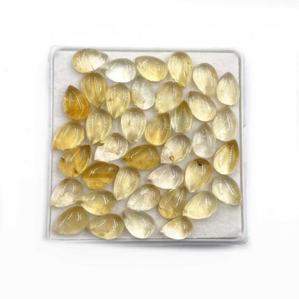 Natural Citrine Pear Cabochons Loose Gemstone Lot 53 Pcs 5.5*8-6.5*9.5 MM 82 CT