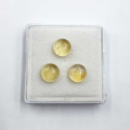 Natural Citrine Round Cabochons Loose Gemstone Lot 3 Pcs 9 MM 9.65  CT