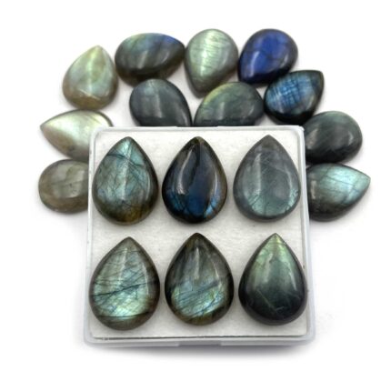 Natural Labradorite Pear Cabochon Loose Gemstone 8 Pcs 15*20 MM 101 CT