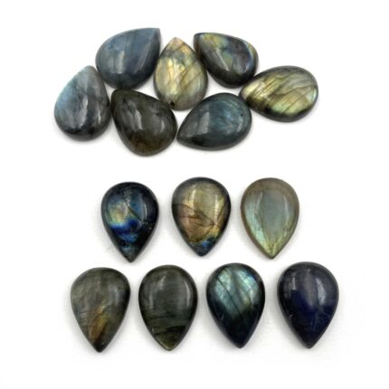 Natural Labradorite Pear Cabochon Loose Gemstone 5 Pcs 18*25-18*25.5 MM 109 CT