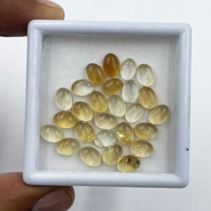Natural Citrine Oval Cabochons Loose Gemstone Lot 26 Pcs 5.5*7.5 MM 26 CT