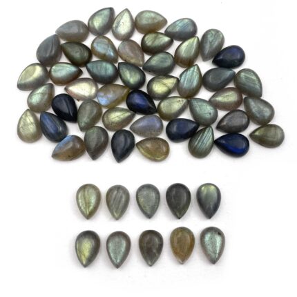 Natural Labradorite Pear Cabochon Loose Gemstone Lot 23 Pcs 9*13 MM 102 CT