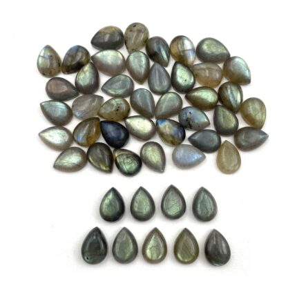 Natural Labradorite Pear Cabochon Loose Gemstone Lot 17 Pcs 10*14 MM 105 CT