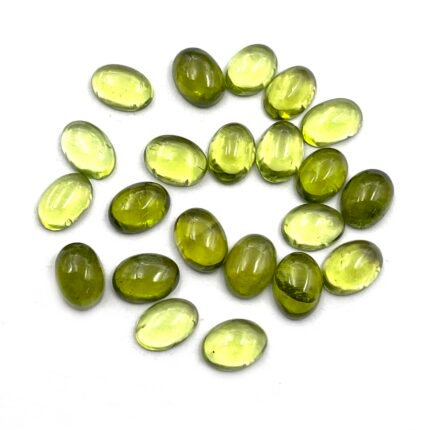 Natural Peridot  Oval Cabochon Loose Gemstone Lot 22 Pies 5x7 MM 20 CT