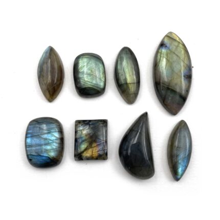 Natural Labradorite Mix Cabochon Loose Gemstone Lot 8 Pcs 13*18-16*34 MM 120 CT
