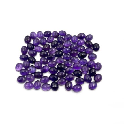 Natural Amethyst Oval Cabochon Loose Gemstone Lot 38 Pcs 8x10 MM 100 CT