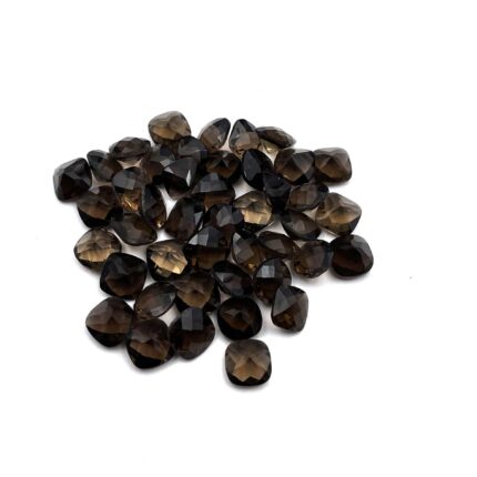 Natural Smoky Cushion Checker Cut Loose Stone 7 MM 57 CT 43 Pcs