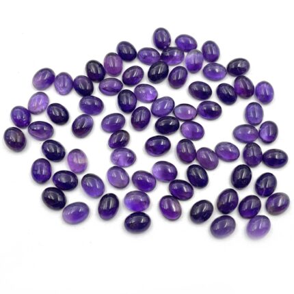 Natural Amethyst Oval Loose Gemstone Cabochon Lot 52 Pcs 7x9 MM 100 CT