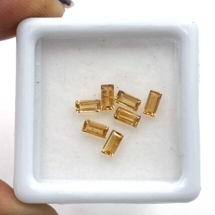Natural Citrine Baguette Cut Loose Gemstone Lot 7 Pcs 2*4 MM 0.8 CT